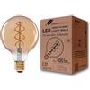 greenandco lampadina a filamento LED Vintage | oro | E27 G95 | 5W 400lm | 2000K bianco extra caldo | 360° | 230V | senza sfarfallio | non dimmerabile