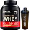 ON Optimum Nutrition Gold Standard 100% Whey Proteine in Polvere con Aminoacidi al Caramello 2,27kg 73 Porzioni + Shaker