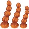 FUJIEYU Dildo Anale A Quattro Sfere in Silicone Liquido Palline Plug Anali Con Potenti Ventose Dildo Vaginale Morbido Massaggiatore Prostatico Masturbator Giocattoli Sessuali Uomodonna,Gold/set