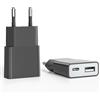 SCHITEC Caricabatterie USB 5 W Slim spina di ricarica alimentatore di rete 5V 1A 2 porte USB C+A,adattatore di alimentazione per iPhone, lettore eBook, Xperia, MP3 ((Thickness 1.45cm/2packs))