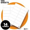 Blake Purely Labels, 14 per foglio A4, confezione da 100 fogli, 1400 in totale, etichette autoadesive per indirizzi e stampanti, adatte per stampanti digitali, 99,1 x 38,1 mm