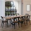 DEGHI Tavolo allungabile 180-280x90 cm piano in legno di mango 26 mm e gambe a U 5x5 in metallo nero - Freia Mango