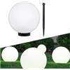 Green Blue Torce da giardino lampada solare sfera Terra Luce al Suolo del Percorso Impermeabile Illuminazione Fino 8 Ore (Bianco, 1 pezzo - 30cm)