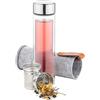 Navaris Bottiglia Termica Acqua Detox 500ml - Borraccia Vetro con Filtro - Teiera Portatile - Termos tè Tisane Infusi - Infusiera Tappo e Custodia