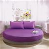 Chickwing Lenzuolo sotto Rotondo Coprimaterasso, Chickw11 100% Cotone Elastic Materiale per Lenzuolo profondità 25cm, Letto Singolo Adulto Bambino Doppio, Tinta Unita + Non Include Federe (Viola,180cm)