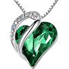 Leafael Collane Cuore Infinito Donna con Pietre di Nascita | Collezione collane Cuore Infinito con cristalli colorati; regalo donna per compleanno, Natale o Festa della Mamma