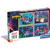 Clementoni Supercolor Batwheels-4 12,16,20 e 24 Pezzi Bambini 3 Anni, Puzzle Cartoni Animati, Made In Italy, Multicolore, 21529