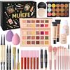 Muiefe Set Trucchi Donna, Cofanetto Regalo Make Up per Ragazza Adolescente, Kit Trucco Make Up Completo con Palette di Ombretto, Fondotinta, Mascara, Gloss Labbra, Eyeliner, Palette di Correttore