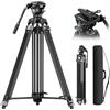 SIRUI Treppiede video con meccanismo a sgancio rapido, resistente treppiede per fotocamera da 190,5 cm con testa fluida a 360° compatibile per DJI RS, per piastra QR Manfrotto per videocamera,