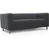 FAVERTI Copridivano compatibile con divano KLIPPAN 2 posti di Ikea | Modello NOVELE | Grigio scuro | Protezione di qualità in tessuto jacquard al tatto di cotone