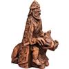 Dryad Design Freyr, statuetta norrena del dio della fertilità e della prosperità, decorazione per altare pagano vichingo (finitura in legno)