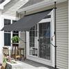 pro.tec Tenda da Sole a Muro con Pali di Supporto Telescopici Installazione Senza Fori Tettuccio Parasole a Manovella e Bracci - 150 x 120 cm (LxP) Grigio