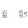 ALFIERI & ST. JOHN Orecchini Alfieri&St John collezione Baguette a lobo in oro bianco con diamanti baguette ct 0,12 e diamanti round ct 0,04