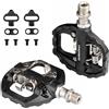 Transplant Pedali MTB Clipless Flat Doppia Funzione compatibile con Shimano Bici, con Tacchette Accessori, Pedali per Bicicletta in Fibra di Nylon Leggera per Mountain Corsa Gravel Strada BMX, DU+ Asse 9/16
