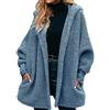 Generic Soprabito con cappuccio da donna soprabito soprabito soprabito in lana calda soprabito soprabito in cotone Giacca Donna Piumino Leggero Giacca Donna Inverno (Blue, XL)