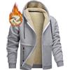 AIEOE Cappotto con cappuccio da uomo in pile Softshell tattico cappotto termico spesso capispalla invernale giacca Sherpa zip up inverno felpa con cappuccio con tasche, Grigio, XL