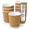 BIOZOYG 25x bicchierini caffè isotermici 100 ml / 4 oz, Ø 62 mm bianco/marrone - bicchieri carta a doppio strato e senza plastica - bicchierini caffe carta