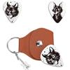 UNICRAFTALE Set di 2 plettri per chitarra, in acciaio inox, a forma di gatto, con custodia in pelle PU, per il regalo di compleanno