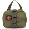 Dsoar Kit Borsa di Pronto Soccorso EMT Tattico Molle, Kit Pronto Soccorso Trekking per Viaggio Campeggio(Verde, Vuota)