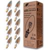 greenandco 10x lampadina a filamento LED Vintage | grigio | E14 C35 | 2W 70lm | 1800K bianco extra caldo | 360° | 230V | senza sfarfallio | non dimmerabile