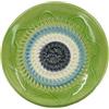 Kaladia Piattaforma in ceramica, ideale per zenzero, parmigiano, ecc. - in verde chiaro e blu - Diametro: 12 cm - fatto a mano e dipinto a mano - Made in Spain