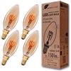 greenandco 4x lampadina a filamento LED Vintage | oro | E14 C35 | 2W 150lm | 2000K bianco extra caldo | 360° | 230V | senza sfarfallio | non dimmerabile