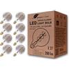 greenandco 8x lampadina a filamento LED Vintage | grigio | E27 G95 | 5W 200lm | 1800K bianco extra caldo | 360° | 230V | senza sfarfallio | non dimmerabile