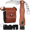 Wisebom Coltello per Funghi, Acciaio Inox Coltellino Funghi con Sacco di Raccolta, Portatile Coltello da Funghi con Spazzola Coltellino Funghi Richiudibile con Bussola per la Raccolta dei Funghi
