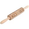 Sqxaldm Biscotti Mattarello Inciso Mattarelli in Rullo In Rilievo Per Biscotti Mattarello Decorativo per Biscotti per DIY Cottura Biscotti Impasto Inciso Mattarello In Legno Superficie Antiaderente
