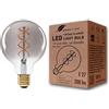 greenandco lampadina a filamento LED Vintage | grigio | E27 G95 | 5W 200lm | 1800K bianco extra caldo | 360° | 230V | senza sfarfallio | non dimmerabile
