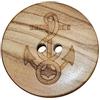 Hartmann-Knöpfe 10 bottoni in legno con motivo ancora, 2 fori, di produzione europea, con venature naturali naturali (30 mm)