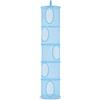 DHSWNNG Cestello Portaoggetti in Rete Sospesa, 5 Livelli Portaoggetti da Appendere Rete Pieghevole Storage per Giocattoli per Camera dei Bambini Bagno Balcone (Blu)