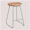 SKLUM Sgabello Alto in Acciaio e Legno di Olmo Neicol - ↑65 cm