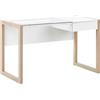 Beliani Scrivania da Ufficio con Cassetti e Piano in Vetro 120 x 60 cm