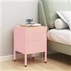 PABURNI Comodino da comodino, tavolino da divano, armadio laterale, armadio, mobili per camera da letto, decorazione della stanza, design semplice ma pratico, rosa, 35 x 35 x 51 cm