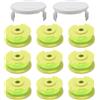 COEWUR 9 Pezzi Bobine per tagliaerba Bobine di Filo per Ryobi AC80RL3 Ø 2mm & 3.4m con 2 Copertura Bobina di Tagliabordi Rocchetti di Ricambio Compatibile con Ryobi One + 18V 24V 40V RY40204 RY40220