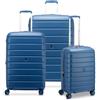 RONCATO RELIFE Set 3 trolley Grande, Medio e Cabina - espandibile e con sistema di chiusura TSA, BLU RETRÒ