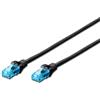 DIGITUS CAT 5e U-UTP Patch Cable, 1m, Rete, LAN DSL Ethernet Cable, PVC, CCA, AWG 26/7, Nero, Cat-5e - 1 m, Cavo patch - U-UTP - PVC - CCA