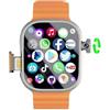 XINDADA DW100 Smartwatch 4G/5G LTE Android 10.0 180° Rotary Camera 64GB Rom WiFi GPS SIM Card 2.29 inch Amoled Play Store Smart Watch (4GB 64GB,Silver Orange)