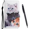 TOUCASA Cover per iPhone XS Max (6,5 Pollici), Custodia Flip Pelle Portafoglio con disegni, Magnetica Libro con Slot Schede Cover, Slim TPU Silicone Bumper Wallet Caso, Antiurto Case (Gatto 1)
