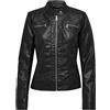 ONLY - Giacca in pelle Mao, Donna, Black C-N10, 42 (taglia del produttore: 42)