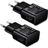Ysevnotan 2-Pack Caricatore Carica Rapida Compatibile per Samsung Galaxy S10, S10 Puls, S10 e, S9, S9 Plus, S8, S7, S6, Note 8, 9, Z Flip 3, AFC Caricabatteria Ysevnotan Alimentatore Originale - Nero