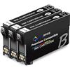 MEGOFFICE Compatibile con 405XL Cartucce Compatibili per Epson Workforce Pro WF-4830DTWF WF3820 WF3825 WF4820 WF4825 WF4830 WF7310 WF7830 WF7835 WF7840(3 Nero)