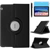 R.SHENGTE Custodia per Huawei MediaPad T5 10 Tablet 10.1 inch (AGS2-W09 AGS2-L09 AGS2-L03) - Rotazione di 360 gradi Custodia protettiva completa per supporto,Con Penna Stilo, Pellicola Per Schermo (Black)
