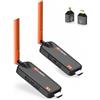 WELUSOPU 2026 Trasmettitore e Ricevitore HDMI Wireless con Fino a 6 RX, Trasmissione 5G Plug & Play Visualizzazione APP, 1080P@60Hz con Decodifica Video 4K per Laptop Fotocamera Monitor Proiettore - 165FT/ 50M