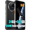 Ulefone Armor 5G Rugged Smartphone 120W Ricarica Rapida, Armor 23 Ultra MTK 8020 24GB+512GB, Android Telefono Robusto, 64MP Visione Notturna, 5280mAh, 6.78FHD+, 5G Cellulari Resistente Satellitare