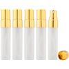 Enslz - Flacone spray in vetro smerigliato trasparente, 5 ml, con nebulizzatore, ricaricabile, profumo vuoto, confezione da 10 pezzi
