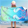 AUNGKWANG Teli Mare a Cavalluccio marino, 75 X 150cm Asciugamano da Spiaggia per Bambina, Asciugatura Rapida Telo Spiaggia In Microfibra, Telo Spiaggia per Bambini per Campeggio Spiaggia Piscina Viaggio