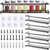 Zosenyer Portaspezie da Appendere, 4 Pezzi Mensole Cucina Porta Spezie per Cucina Porta Utensili da Cucina Organizer per Cucina Bagno Nero