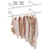 GUOHNHE Appendiabiti vintage, Barra dei Vestiti per abbigliamento in tubi industriali, Bastoni per Armadi, risparmio di spazio, installazione semplice, 77 cm, Set da 2, Bianco,SG77W-2